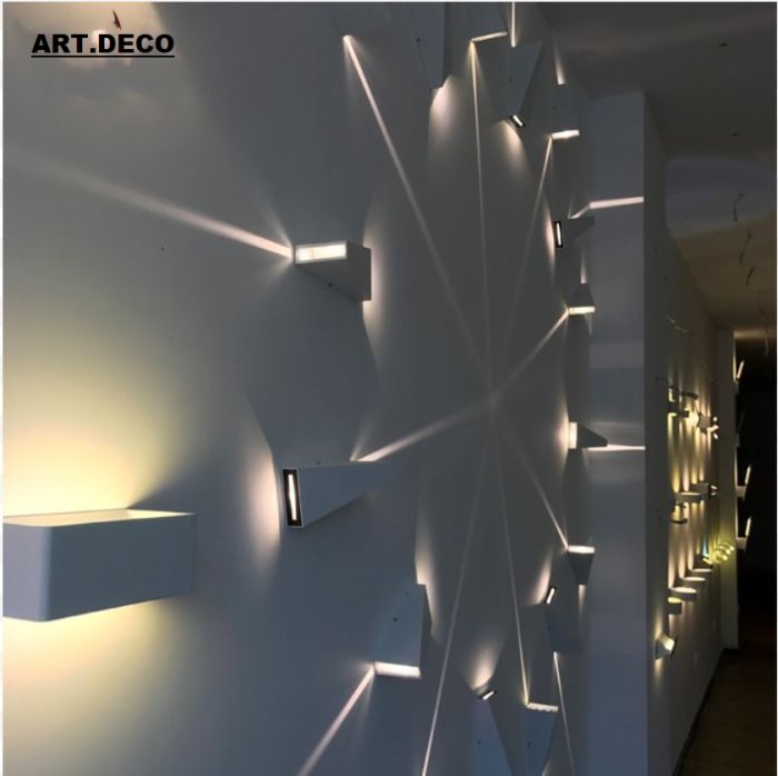 ART。DECO  北歐風設計師款LED壁燈餐廳臥室民宿辦公室背景牆造型樓梯幾何藝術壁燈/防水款