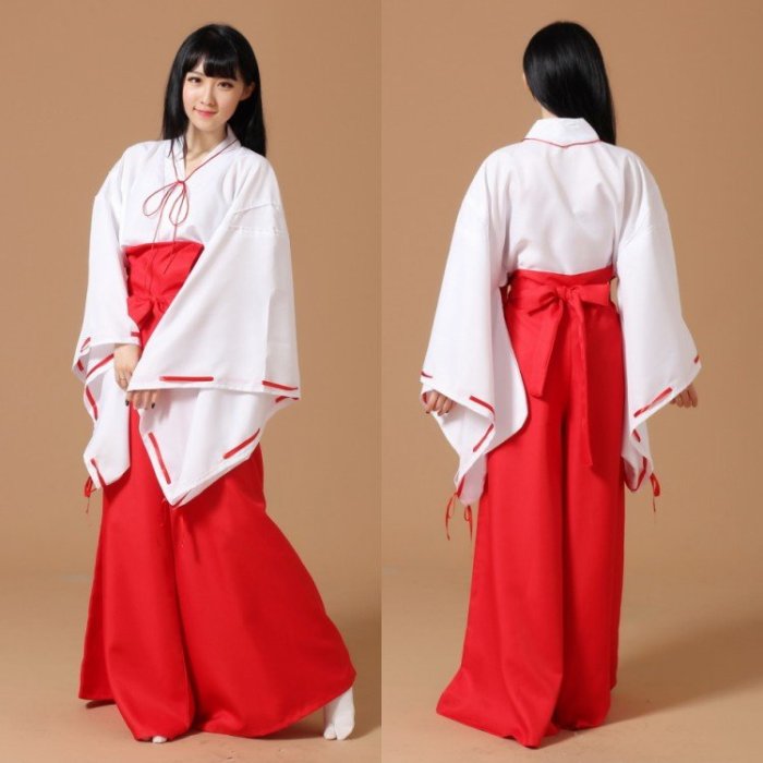 Eleeje InuYasha Cosplay Shrine Maiden Clothes Miko outfit