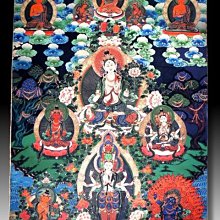 【 金王記拍寶網 】S1409  中國西藏藏密佛像高檔精品絹印唐卡 觀音 紙絹印 (大張)一張 完美罕見~