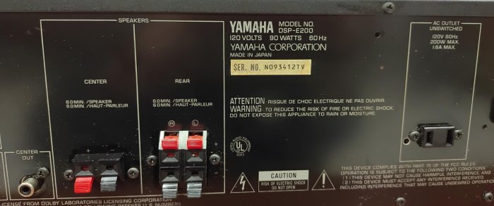 *彰化-二手優質機*Yamaha DSP-E200 中置+環繞喇叭.杜比環繞擴大機.功能正常.可試聽..