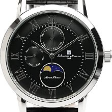 正版 Salvatore Marra SM21106-SSBK 男錶 手錶 皮革錶帶 日本代購