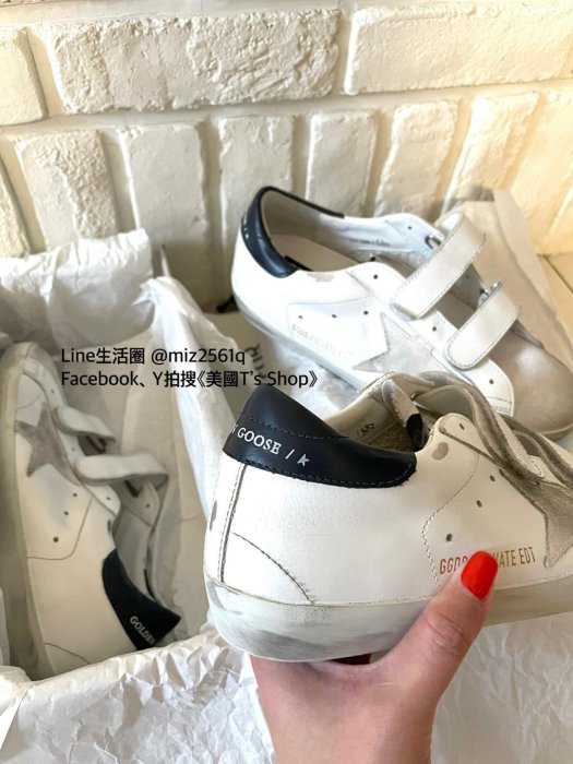 《美國T`s Shop》限時六折特價 獨賣限定款 超美 GOLDEN GOOSE Old School 魔鬼沾復古仿舊休閒鞋 GGDB