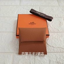 【巴黎王子1號店】《Hermes 愛馬仕》Bastia Gold  37 金棕色 牛皮 扣式 零錢包~預購