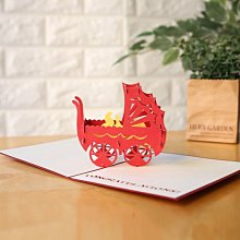 造型卡片 生日卡 祝福卡 婚禮祝福 (童話系列立體賀卡)剪紙 雕刻 3D 立體卡片 恐龍先生賣好貨