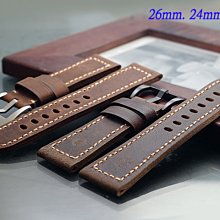 【時間探索】 Panerai 沛納海.軍錶.運動錶- 手工限量仿舊款閃電標錶帶 ( 26mm.24mm )