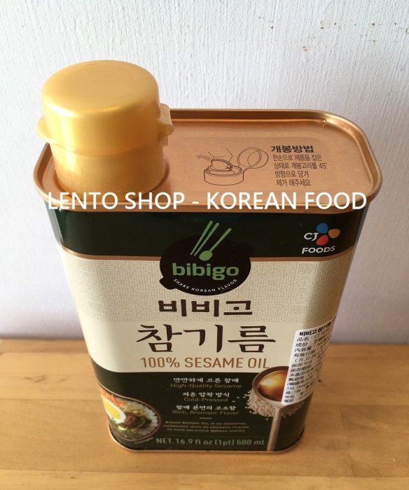 LENTO SHOP - 韓國 CJ Bibigo 100% 冷壓芝麻油 麻油 참기름  500ml