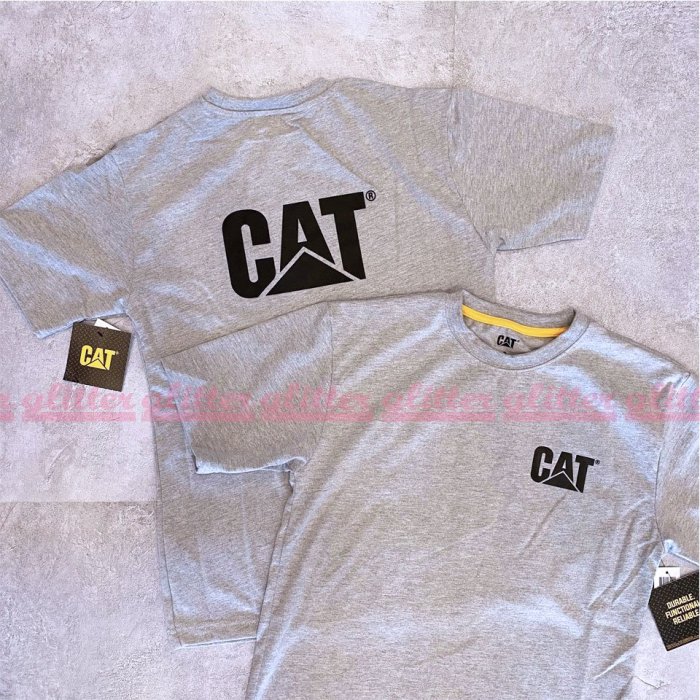 glitter。Caterpillar Cat Trademark Logo T恤 美國 工裝 老牌 卡特