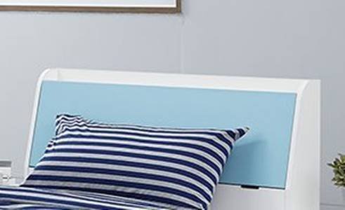 【生活家傢俱】HJS-468-1：艾美爾青少年3.5尺單人床頭箱-藍色【台中家具】床頭可掀開 兒童家具 低甲醛 系統家具