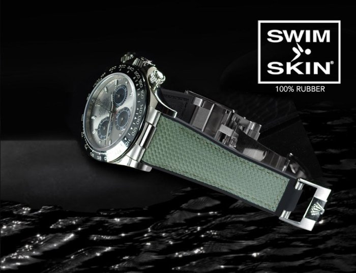 【時光鐘錶公司】Rubber B Rolex Daytona 勞力士 迪通拿 新款膠帶專用款 SwimSkin 橡膠錶帶