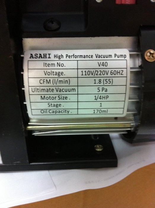 送內置逆止閥｜真空表｜世界最輕｜可刷卡分期｜日本ASAHI V40 1/4HP 真空機/真空幫浦/真空馬達/真空泵浦