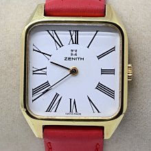 《寶萊精品》ZENITH 真力時金白方正型手動女子錶