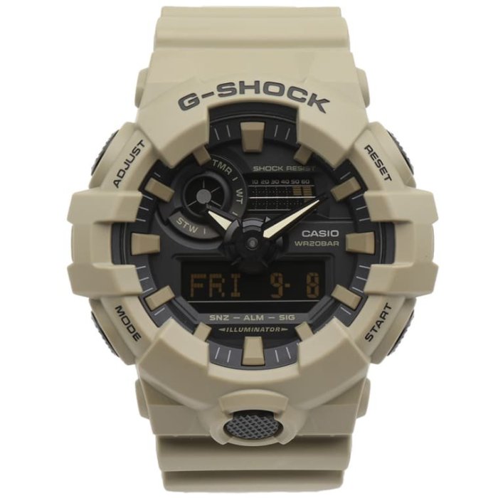 【金台鐘錶】CASIO 卡西歐 G-SHOCK  (棕褐色) 軍用夾克常見的色系 GA-700UC-5A