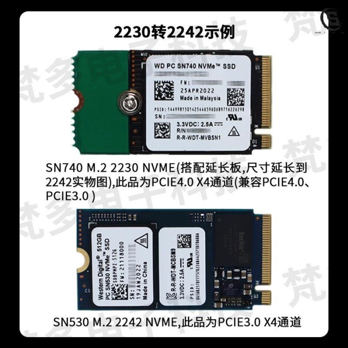 當天出 正品保證 WD/西數 SN740 M.2 2230SSD固態硬碟PCIE4.0x4 NVMe1T/2T可轉2