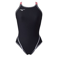 MIZUNO EXER SUITS 女泳衣 連身中叉泳衣 附掛鉤 N2MA826076 黑X紅【iSport愛運動】