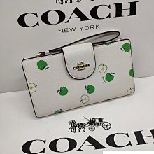 小皮美國代購  COACH  4607 新款印花牛皮女士手腕長夾 手腕包 手機包 附購證 買即送禮