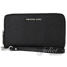 【茱麗葉精品】全新精品 MICHAEL KORS 專櫃商品 Jet Set Travel 手提拉鍊中夾.黑銀 現貨