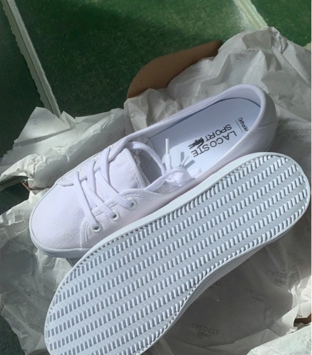 【風口潮流】出清全新正品 Lacoste 輕量透氣帆布鞋 一腳蹬＊EU35.5。S30810