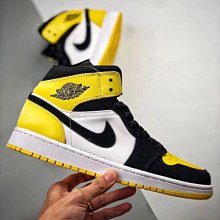 Air Jordan 1 Mid SE Yellow Toe  中幫 黑黃 皮卡丘 籃球鞋 852542-071 男鞋