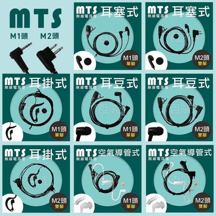 [百威電子]10條免運 MTS Y頭耳麥 耳塞式 3.5mm YAESU Y頭無線電對講機耳機麥克風 附海綿套 耳Mic