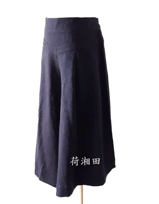 【荷湘田】秋冬--復古風半鬆緊腰雙口袋顯瘦厚棉寬松褲裙 / 百搭款
