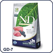 COCO《免運》法米納天然無穀糧全齡犬-GD-7羊肉藍莓-潔牙顆粒( 2.5kg)Farmina