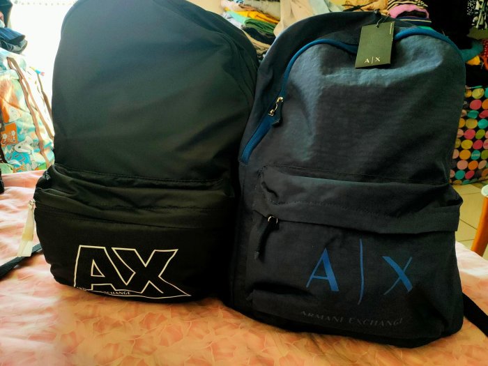 全新美國 AX 阿曼尼 A|X Armani Exchange backpack 黑色防水輕量後背包