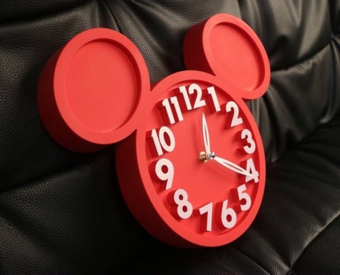 [現貨]米奇3D立體時鐘 Mickey Mouse米老鼠頭 卡通三維數字掛鐘兒童房間可愛鐘錶時尚創意