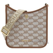 【茱麗葉精品】全新精品 MICHAEL KORS 專櫃商品 BRILEY MK織布印花斜背包.咖邊 現貨