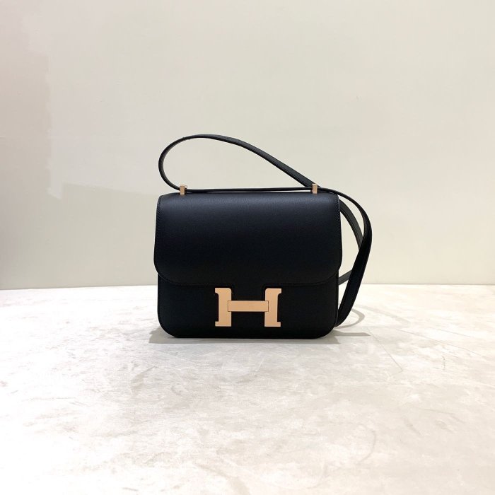 Hermes Mini Constance 康康包 Swift 玫瑰金扣 89 Black 黑色《精品女王全新&二手》