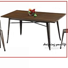 【設計私生活 】蒂卡波工業風4尺銹色老榆木鐵皮餐桌(部份地區免運費)112A