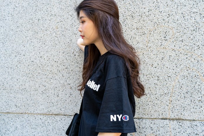 【A-KAY0】BELIEF X CHAMPION 男女 WORLD TRADE TEE 短T 黑【BLFXCHTBK】