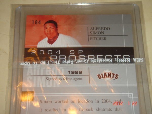 美國職棒 Reds Alfredo Simon  2004 SP Prospects #184 RC 球員卡 新人卡