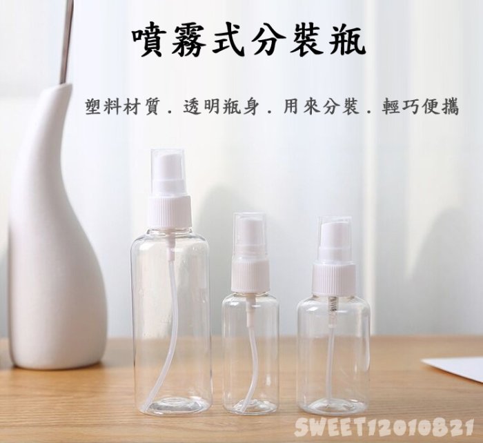 熱賣商品 台灣出貨 透明噴霧瓶 30ml 酒精噴霧罐 PET分裝瓶 透明噴瓶  化妝品分裝瓶