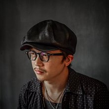 {BTO}台灣匠人手作【HEYOU】Leather Newsboy Cap 黑色茶芯全植鞣皮報童帽