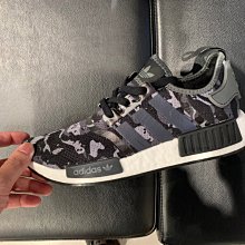 限時特價南◇2021 3月 ADIDAS NMD_R1 黑銀色 慢跑 健身運動 BOOST 迷彩 黑灰色 FZ0077