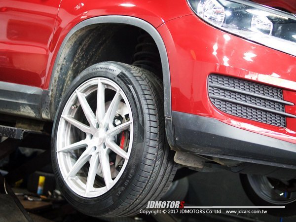 JD-MOTORS JBT 新款 大四活塞 卡鉗浮動套裝組 355mm浮動碟 18吋 / 硬陽色 - TIGUAN