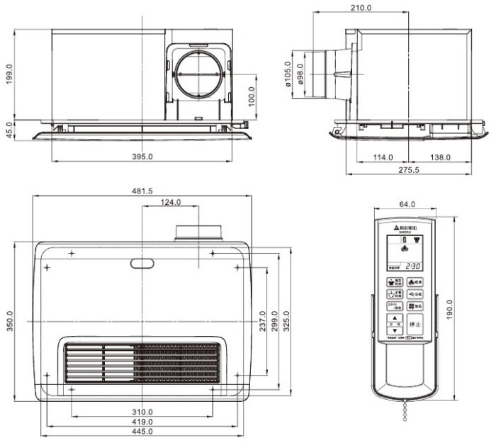 【MY.PUMP 賣泵浦】〔免運費〕ALASKA 阿拉斯加 968SRN 5合1 遙控浴室暖風機 乾燥機 排風機 換氣扇
