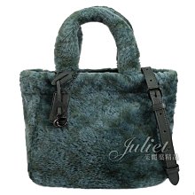 【茱麗葉精品】全新精品 COACH 專櫃商品 CC441 C LOGO花紋絨毛兩用小托特包.墨綠 現貨