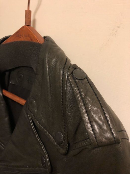 已售出Agnes b SPORT B 羊皮 經典 騎士 外套 羊皮 皮衣 黑色 尺寸1號 S 8.5成新 rider biker jacket