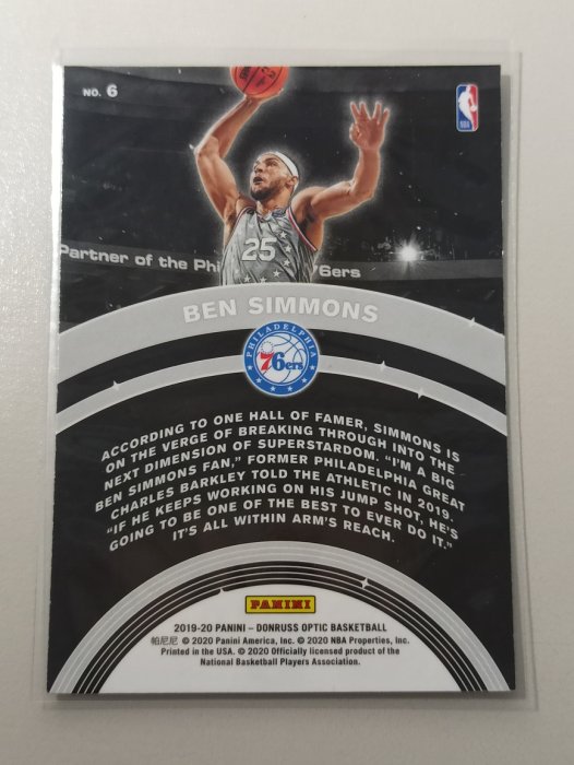 【NBA】Star Gazing金屬特卡，76人西門Ben Simmons，2019 optic系列