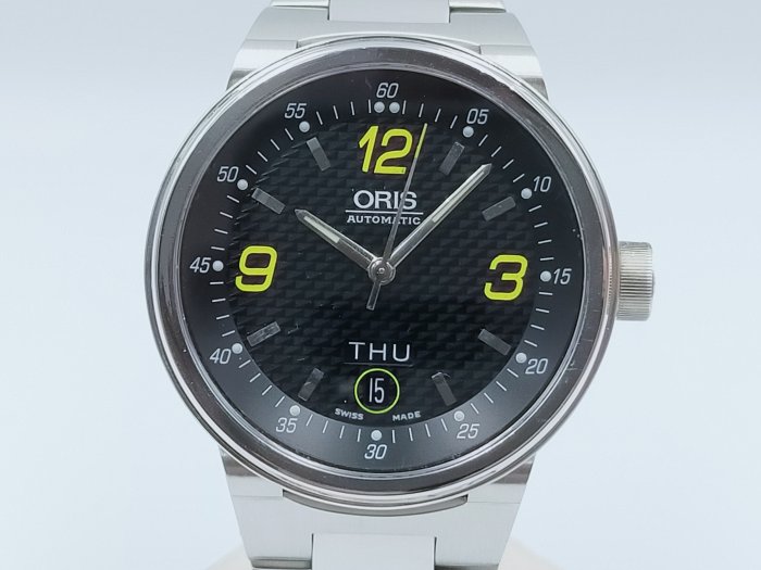 【發條盒子H7560】ORIS 豪利時 Williams F1 7560 賽車錶 黑面自動 不銹鋼鍊帶 經典男錶