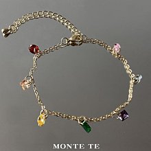 【MONTE TE手作飾品】七色彩鑽石手鍊(金)-現貨