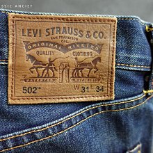 CA 日本製 LEVI'S 502 藍色仿舊刷紋 直筒 低腰牛仔褲 31腰 一元起標無底價Q766