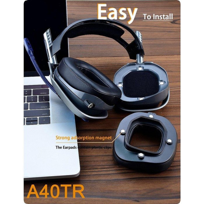【熱賣精選】Astro A40TR A40 TR?遊戲耳機替換耳罩 適用於羅技Astro A40 TR?耳套 帶卡扣磁鐵一件式耳機套