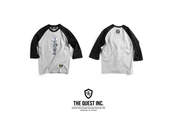 【QUEST】QUEST 2015 S/S MIC MOUSE RAGLAN TEE 七分袖 棒球T