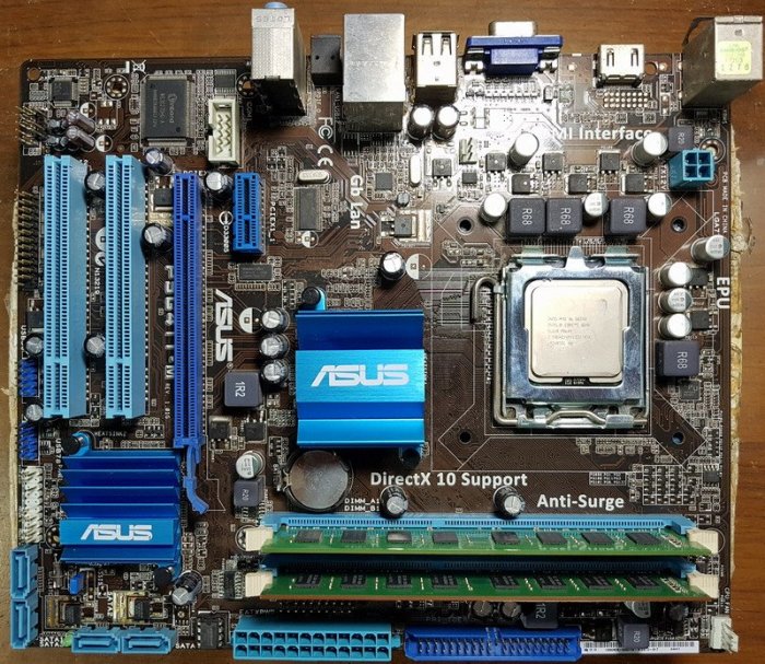 華碩P5G41T-M主機板+Intel Q8200 四核CPU+4G DDR3記憶體+9400GT顯示卡﹝附擋板與風扇﹞