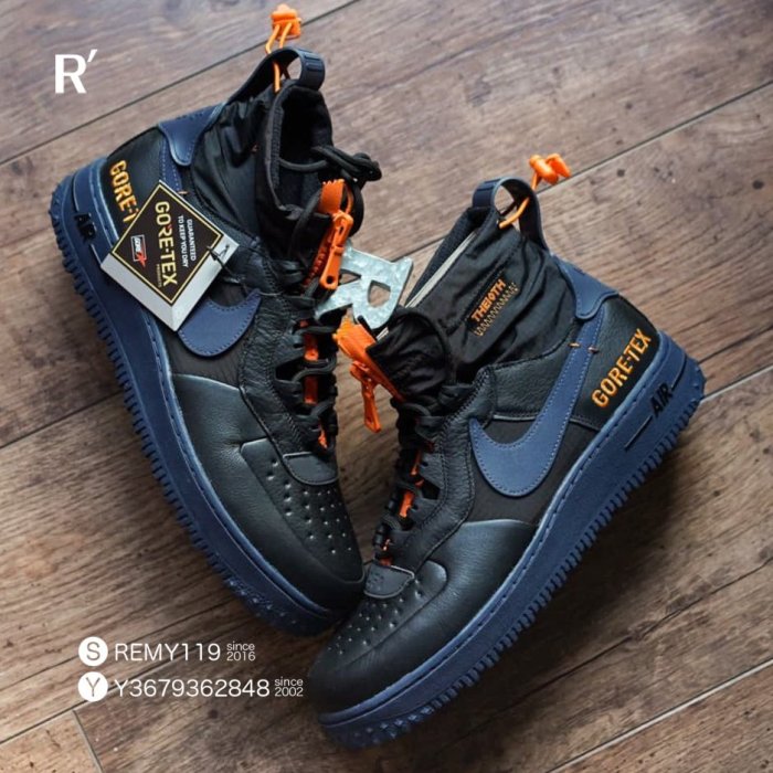 R'代購Nike Air Force 1 WTR Gore-Tex GTX 黑藍橘AF1 防水CQ7211-001