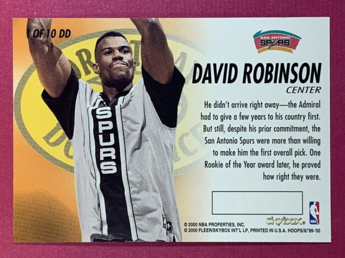 1999-00 NBA Hoops Draft Day Dominance David Robinson Spurs