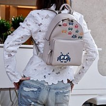 Anya Hindmarch Space Invasion mini backpack 小精靈後背包 灰白