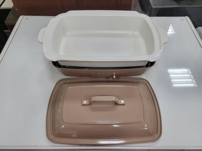 香榭二手家具*日本BRUNO 歡聚款加大型 多功能電烤盤-型號:BOE026 奶茶色-章魚燒烤盤-不鏽鋼烤盤-無煙烤盤